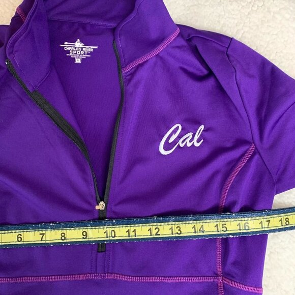 Zip Up Athletic Performance Long Sleeve Pullover Jacket Purple Medium - Picture 6 of 7